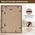 12x16 Frame USA-Sourced Natural Walnut Wood Solid Wood Photo Frame Handcrafted Rounded Corner with Mat to 8.5x11 Picture Frame Display with Real Glass Family Picture, Wedding Photo, Certificate