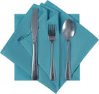 Cloth Napkins 20x20 inch Washable Polyester Dinner Napkins Soft Table Napkins for Wedding Party Dining Banquet(Caribbean Blue,12PCS)
