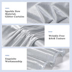 Outpain Thick 20 ft x 10 ft Silver Sequin Backdrop Curtain for Parties, Wrinkle Free Glitter Photo Backdrop Drapes 4 Panels 5x10ft Silver Back Drop Cloth for Wedding Christmas Photography Background
