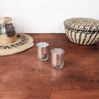 WGV Silver Speckled Tea Light Votive Candle Holder 2.2x2.75, Small Tiny Utility Cylinder Mercury Glass Vase, Home Accent Decor, 1 Pc