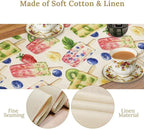 Ice Cream Table Runner, Watercolor Fruit Ice Popsicles Berry Kiwi Cold Summer Desserts Seasonal Dinner Runner for Party Holiday Home Kitchen Dining Table Decor 13"x120"