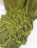 Luxurious Velvet Table Runner, 10ft Wedding Reception Decorations, 20x120inch Soft Velvet Fabric, Table Linen Overlay, Wedding Table Runners (Olive Green, 20X120inch)