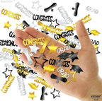 KatchOn, Congrats Grad Graduation Confetti 2025 - Pack of 1000 | Black and Gold Grad Decorations Class of 2025 | Grad Confetti Class of 2025 for Black and Gold Graduation Decorations 2025