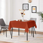 sancua Square Tablecloths 85x85 Inch Rust - Fabric Fall Table Cloth for Square or Round Tables, Burnt Orange Washable Polyester Table Cover for Thanksgiving, Holiday Party, Decorative Display Tables