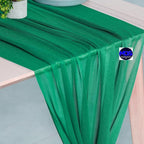MDS Halloween Chiffon Table Runner - 5 Pack, 29 x 170 Inches, 14ft Each - Sheer Spooky Table Runners for Haunted House Parties, Trick-or-Treat Tables, Witchy Décor, Wedding & Events - Emerald Green