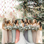 36 Pcs Boho Hanging Swirl Decorations Brown Blush Pink Felt Swirl Streamer Spiral Ceiling Garland for Birthday Engagement Baby Shower Bachelorette Wedding Bridal Shower Holiday Hen Party Supplies