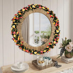 16Pcs 126Ft Pink&Yellow Rose Garland, Fake Rose Hanging Flowers, Artificial Flower Vine, Hanging Floral Vine Garland for Wedding, Birthday Party, Wall Arch, Halloween, Christmas Garden Backdrop Decor