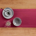 Solino Home Linen Beet Table Runner 144 Inches Long - 100% Pure Linen Extra Long Table Runner 14 x 144 Inch for Fall, Autumn, Thanksgiving - Classic Hemstitch