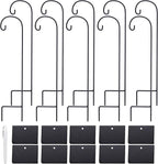 FORUP Plant Labels, 10pcs Garden Markers Signs Labels, Weatherproof Reusable Natural Slate Hanging Tags on Stainless Steel Metal Rod for Flower Bed, Pots, Planters