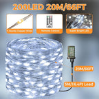 btfarm Fairy Lights Plug in with Remote, 66FT 200 LED Outdoor Twinkle Lights Waterproof with Timer, 8 Modes Indoor String Lights for Bedroom Patio Garden Wedding Christmas Decoration, Cool White
