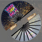 13 Inch Large Clack Hand Fan for Western Line Dance - Where Them Fans at Cowgirl Loud Popping Folding Fan for Country Dancing, Music Festivals, Performances & Weddings Parties