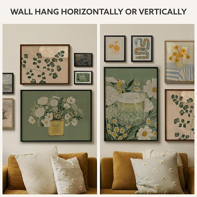 Opposite Wall - 24x36 in - White Solid Oak Wood Picture Frame - Lightweight, Versatile & Shatterproof - Large Wall Hanging Photo or Poster Frame - Wall Decor for Office, Gallery & Home - 2 Pack
