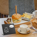 12 Pack Acrylic Mini Chalkboard Signs for Food, Black Mini Tabletop Chalkboard Signs, Small Buffet Chalkboards Signs for Weddings, Birthday Parties, Message Board Signs, Buffet, Bakery and Retail