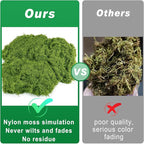 Fake Green Moss for Plants Indoor, 5.3OZ Artificial Moss for Potted Plants Decor, DIY Decorative Moss for Crafts Fairy Garden Floral Wedding Model Making Glass Containers Home (150g)