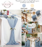 Dusty Blue Cheesecloth Table Runner 141 in Long, Blue Gauze Table Runner, Cheese Cloth for Wedding Decoration, Boho Baby Boho Baby Shower