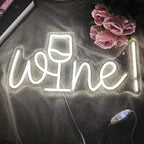 Acrylic Wine Neon Sign for Wall or Window Background Decor,LED Dimmable Bar Neon Decorative Cocktails Light Handmade Art Lamp for Home Pub Wedding Party Bar Studio,5V USB Powered