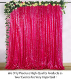 ShiDianYi Sequin-Backdrop Fuchsia 2 Panels 4FTx6FT Sparkle Wedding & Birthday Backdrop Hot Pink Sequin Curtains