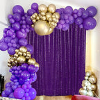 JYFLZQ Purple Sequin Backdrop Curtains 10ft x 10ft 1 Panel Glitter Photo Booth Backdrops Sparkly Photography Background Drapes for Parties Wedding Bridal Showers