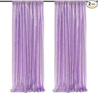 Poise3EHome 2Pcs 2Ft x 8Ft Sequin Backdrop Curtains, Glitter Photography Background, Sequence Xmas Thanksgiving Backdrop (Lavender, 2 pcs-2ftx8ft)