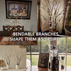 Fudios Lighted Branches with Timer 70 LED Fairy Lights 18in Battery Operated, Willow Branches with Lights for Vase Christmas Holiday Home Decor