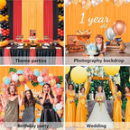 10 x 7 Feet Orange B Backdrop Curtain for Partie, Background Curtains for Photoshoot, Birthday, Wedding, Halloween, Thanksgiving, Christmas, New Year Party Decorations 5Ft x 7Ft, 2 Panels