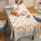 patdrea Designer Linen Long Rectangular Table Cloth,Vintage Leopard Animal Soft Breathable Tablecloth,Fall Dacorative Cover for Kitchen Dining,Christmas,Parties,Holiday,Thanksgiving,63"x94"-from