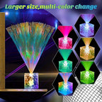 Amylove 8 Pcs Mini Fiber Optic Lamps Bulk Small LED Light up Table Centerpieces for Party Event Decorations with Crystal Base Battery Powered for Glow in The Dark Favors Supplies (9 Inch,Clear)