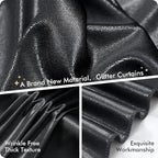 leegleri 40ftx10 ft Black Glitter Sequin Backdrop Curtain for Parties, Wrinkle Free Sparking Backdrop Drapes, 8 Panels 5x10ft Shimmer Photo Back Drop Cloth for Wedding Birthday Photography Background