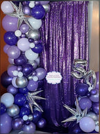 ShinyBeauty 4FT x 7FT Purple Sequin Backdrop | Photobooth Background | Wedding & Event Decor | Rustic & Elegant Sequin Fabric | Perfect for Photography & Parties | Durable Sequin Curtains