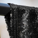 JYFLZQ Black Sequin Backdrop Curtains 4ft x 8ft 2 Panels Glitter Photo Booth Backdrops Sparkly Photography Background Drapes for Halloween Father's Day Graduation Birthday Parties