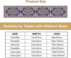 Vintage Boho Floral Table Runner, French Rustic Country Farmhouse Purple Golden Bohemia Flower Pattern for Home Kitchen Table Decor Dining Coffee Room Party Decor 13x72in