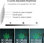 Neon Sign for Wall Decor No Drugs Marijuana Beer Bar Home Art Neon Light LED Neon Lights Signs with Dimmer for Man Cave Wall Sign