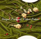 Velvet Table Runner 20 x 120 Inches 10ft Luxurious Thick Soft Velvet Christmas Thanksgiving Wedding Reception Table Runner for Party Reception Decorations(Olive Green, 1 Pack)