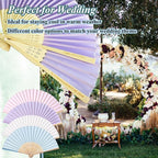 30pcs Personalized Purple Folded Hand Fans, Custom Folding Hand Fans for Wedding Guests, Wedding Gift Party Favors Church Fans Handheld, Birthday Party Supplies Bridal Shower Gifts
