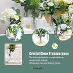114Pcs Artificial Flowers in Vases Set, Fake Flower Greenery Stem Bulk Sets with 12Pcs Glass Bud Vases, Artificial Plants & Flowers for Wedding Centerpiece Table Decorations