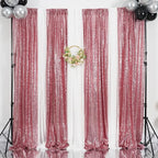 Poise3EHome 2 Panels 2ft x 8ft Fuchsia Pink Sequin Backdrop Curtains for Wedding Party Xmas Decoration