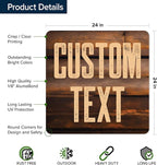 Custom Sign, Custom Street Sign, 11 Font Colors, 13 Font Styles, 4 Hole Options, 22 Sizes, 24x24 Inches, Rust Free DiBound, Fade Resistant, Made in USA by My Sign Center (Vintage Wood)