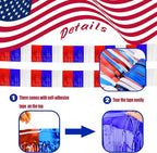 6 Pack 10 Feet White Blue Red Foil Fringe Garland Metallic Tinsel Streamers Banner Wall Hanging Backdrop Banner for Parade Floats, Thanksgiving, Christmas, Birthday, Halloween Party Decorations