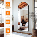 Arched Full Length Mirror, 56"x20" Gold Standing Body Mirror for Wall, with Aluminum Alloy Frame for Bedroom, Living Room, Dressing Room