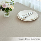 maxmill Linen Textured Rectangular Tablecloth Water Resistant Wrinkle Free Spill-Proof Stain Proof Table Cloth for Dining Room Decoration, Banquet Party Wedding Holiday Dinner, 52 x 84 Inch Linen
