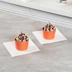 Panificio 3 Ounce Cupcake Wrappers, 200 Scalloped Baking Cups - Oven-Ready, Greaseproof, Orange Paper Cupcake Liners, Disposable, For Birthdays, Baby Showers, Or Weddings - Restaurantware