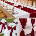 Aneco 16 Pack Satin Table Runner 12 x 108 Inch Burgundy Long Wedding Satin Silk Table Runner for Wedding Banquet Graduations Birthday Party Decoration