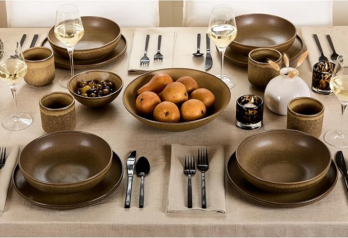 Solino Home Linen Natural Tablecloth 60 x 102 Inch - 100% Pure Linen Rectangular Tablecloth - Machine Washable Table Cloth for Fall, Autumn, Thanksgiving, Christmas, Holiday - Fete