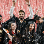 5 Pack Foil Curtain Backdrop Rose Gold Metallic Tinsel Foil Fringe Curtains Photo Booth Props for Birthday Wedding Engagement Baby Shower Bachelorette Christmas Holiday Celebration Party Decorations