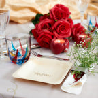 Mr. and Mrs. Disposable Wedding Plates – Rustic, Compostable Alternative to Plastic Plates for Wedding Receptions, Engagement Parties, and Rehearsal Dinners (Appetizer, 50-Pack)
