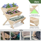 3 Tiers Wooden Vertical Raised Garden Bed with Legs,Planter Raised Beds Kit for Flowers Herbs Vegetables, Natural