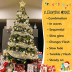 YEGUO 500 LED 165ft Christmas Lights Outdoor Waterproof, Warm White String Lights Indoor, 8 Modes Green Wire Twinkle Xmas Tree Lights Plug in with Memory Timer