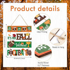 CHDITB It's Not Fall without Football Front Door Sign(15"x12"), Wooden Fall Football Season Decoration Wall Hanging, Vintage Hello Welcome Fall Autumn Home Decor Hanger for Porch Indoor
