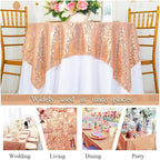 ShinyBeauty Rose Gold Tablecloths 36X36 Inch, 2 Pieces Sequin Table Cloth for Party Sparkle Table Cloth Square Rose Gold Shimmer Table Overlay Small Tablecloth Linen for Wedding, Birthday Tables