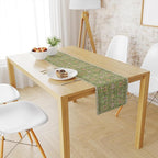 Snycler Table Runner Boho Table Runners Vintage Elegant Farmhouse Table Center Linen Decor for Home Dining Party Entrance (13x48 Inch) Green